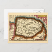 ノーフォーク"ノーフォルクスケ" County England Old Atlasマップ ポストカード (正面/裏面)