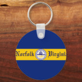 ノーフォーク(バージニア)シティ国旗のキーチェーン キーホルダー (正面)