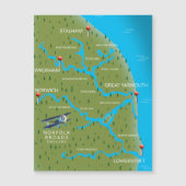 ノーフォーク・ブローズ イングランド地図 (正面)