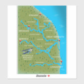 ノーフォーク・ブロードのイングランド地図 シール (シート)