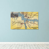 ノーフォーク – ポーツマス橋トンネルの詳細地図 キャンバスプリント (インサイチュ (ウッドフロア))