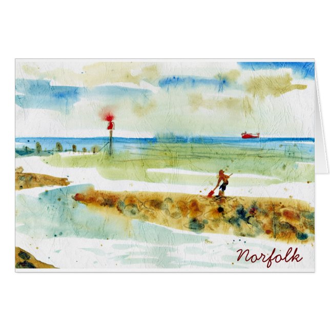 ノーフォーク・マンデスリーにある赤いボート (正面横)