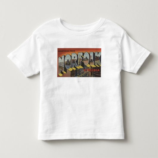 ノーフォーク、ヴァージニア-大きい手紙場面 トドラーTシャツ (正面)