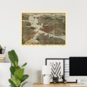 ノーフォーク, VAパノラママップ – 1891 ポスター (ホームオフィス)