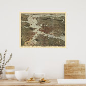 ノーフォーク, VAパノラママップ – 1891 ポスター (キッチン)