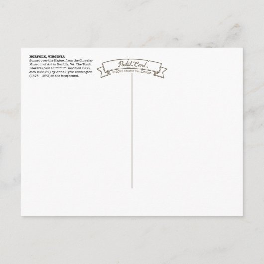ノーフォーク、VA郵便カードからの挨拶 ポストカード (裏面)