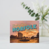 ノーフォーク、VA郵便カードからの挨拶 ポストカード (スタンド正面)