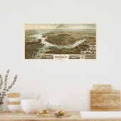 ノーフォークbirdseyeの地図 – 1892 (Wellge) BigMapBlog ポスター (キッチン)