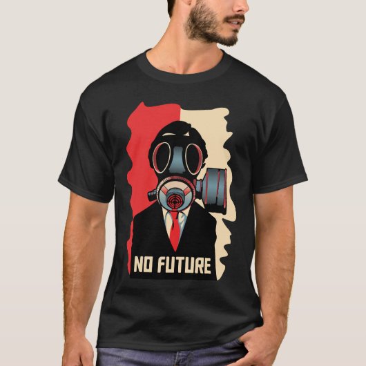 ノーフューチャー・ノワール: ガスマスクの男 Tシャツ (正面)