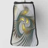 ノーブリーゴールデンティール（緑がかった色）抽象芸術ファンタジーフラクタル ゴルフヘッドカバー (回転90)