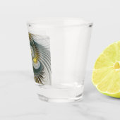 ノーブリーゴールデンティール（緑がかった色）抽象芸術ファンタジーフラクタル ショットグラス (右)