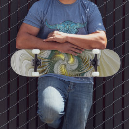 ノーブリーゴールデンティール（緑がかった色）抽象芸術ファンタジーフラクタル スケートボード