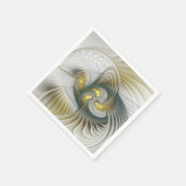 ノーブリーゴールデンティール（緑がかった色）抽象芸術ファンタジーフラクタル スタンダードカクテルナプキン (角)