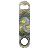 ノーブリーゴールデンティール（緑がかった色）抽象芸術ファンタジーフラクタル スピード栓抜き (裏面)