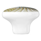 ノーブリーゴールデンティール（緑がかった色）抽象芸術ファンタジーフラクタル セラミックノブ (側面)