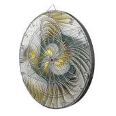 ノーブリーゴールデンティール（緑がかった色）抽象芸術ファンタジーフラクタル ダーツボード (正面右)