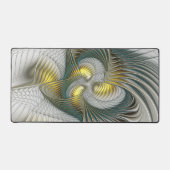 ノーブリーゴールデンティール（緑がかった色）抽象芸術ファンタジーフラクタル デスクマット (正面)