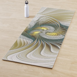 ノーブリーゴールデンティール（緑がかった色）抽象芸術ファンタジーフラクタル ヨガマット