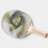 ノーブリーゴールデンティール（緑がかった色）抽象芸術ファンタジーフラクタル 卓球ラケット (横)