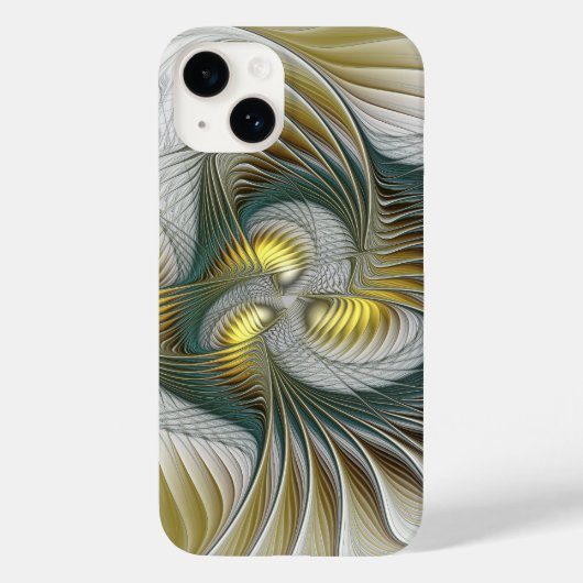 ノーブリーゴールデンティール(緑がかった色)抽象芸術ファンタジーフラクタル Case-Mate iPhoneケース (裏面)