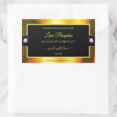 ノーブリーブラックゴールデンオレンジのブリリアントプロダクトラベル 長方形シール (バッグ)