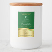 ノーブリー波状金ゴールドデコール暗緑色モノグラムラベル フードラベル (正面)