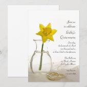 ノーブルな水仙とパールのキンチェアラ・パーティー招待状 招待状 (正面/裏面)