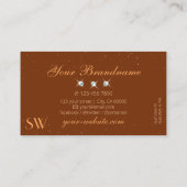ノーブルオレンジとブラウンダイヤきらめくズモノグラム 名刺 (裏面)