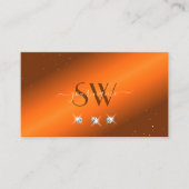 ノーブルオレンジとブラウンダイヤきらめくズモノグラム 名刺 (正面)