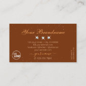 ノーブルオレンジとブラウンダイヤきらめくモンドのロゴ追加 名刺 (裏面)