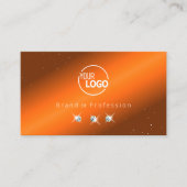 ノーブルオレンジとブラウンダイヤきらめくモンドのロゴ追加 名刺 (正面)
