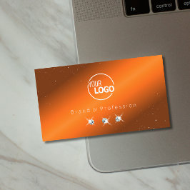 ノーブルオレンジとブラウンダイヤきらめくモンドのロゴ追加 名刺