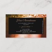 ノーブルオレンジピンクグラデーショングリッターブラック&モノグラム 名刺 (裏面)