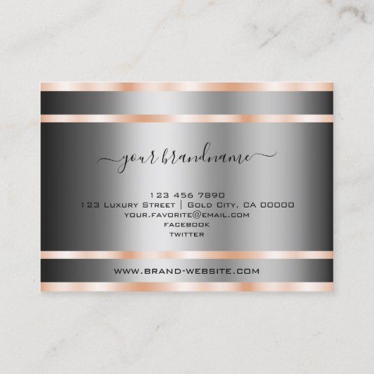 ノーブルグラファイトシルバーシメリーバラゴールデンライン 名刺 (裏面)