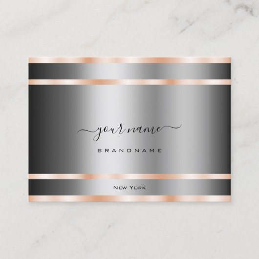 ノーブルグラファイトシルバーシメリーバラゴールデンライン 名刺 (正面)