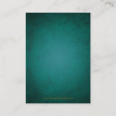 ノーブルグリーンと金ゴールドスクロールテーブルプレイスカード プレイスカード (裏面)