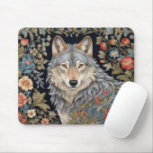 ノーブルグレーウルフウィリアムインスパイアモリス マウスパッド (マウス)