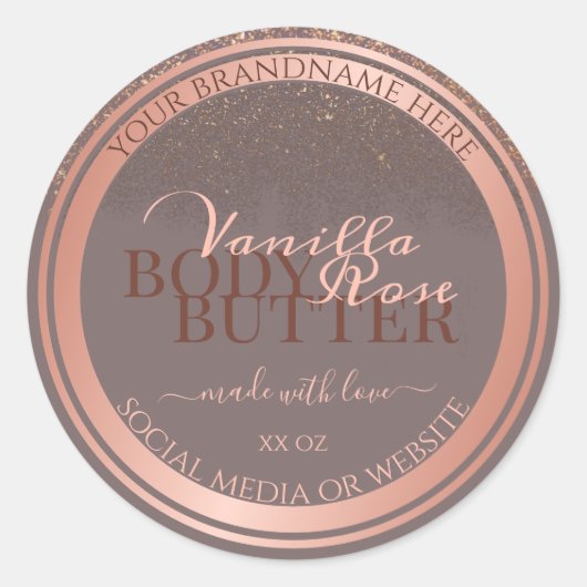 ノーブルグレー製品パッケージングラベルバラ金ゴールド ラウンドシール (正面)