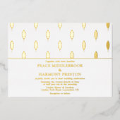 ノーブルシダ金ゴールドパタ結婚ーン 箔招待状 (正面)