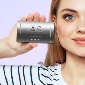 ノーブルシメリーシルバースパークルダイヤモンドイニシャル 名刺