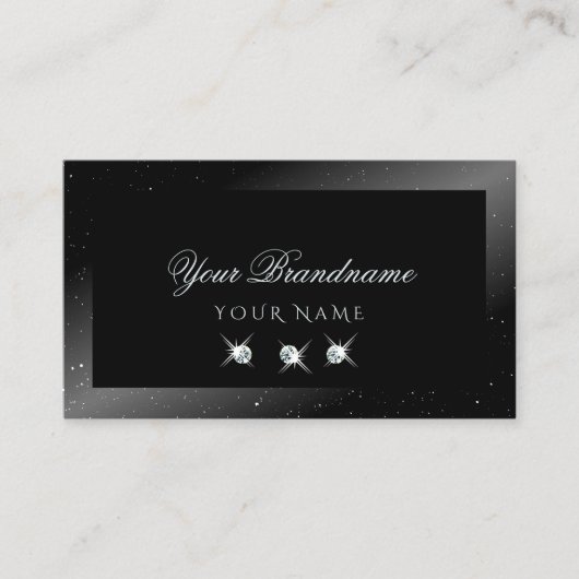 ノーブルシメリーブラックきらめくダイヤエレガントモンド 名刺 (正面)