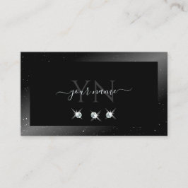 ノーブルシメリーブラックダイアモンズきらめくモノグラム 名刺