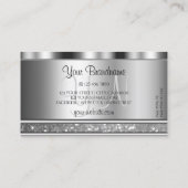 ノーブルシルバーきらめくグリッターモノグラムダイヤモンド 名刺 (裏面)