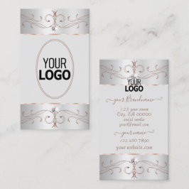 ノーブルシルバーバラ華美金ゴールドオーナメント（ロゴ付き） 名刺