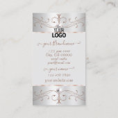 ノーブルシルバーバラ華美金ゴールドオーナメント（ロゴ付き） 名刺 (裏面)