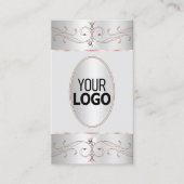 ノーブルシルバーバラ華美金ゴールドオーナメント（ロゴ付き） 名刺 (正面)