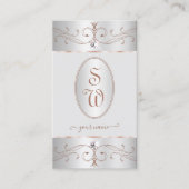 ノーブルシルバーバラ金ゴールド華美オーナメントイニシャル 名刺 (正面)