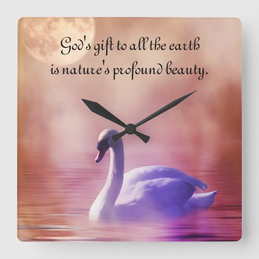 ノーブルスワン スクエア壁時計 (正面)