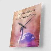 ノーブルスワン スクエア壁時計 (傾斜)