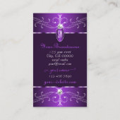 ノーブルダークパープル薄紫華美オーナメントイニシャル 名刺 (裏面)